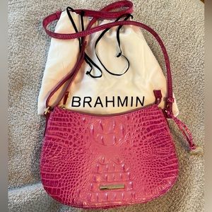 Brahmin Hot Pink Leather Crossbody Never Worn NWOT